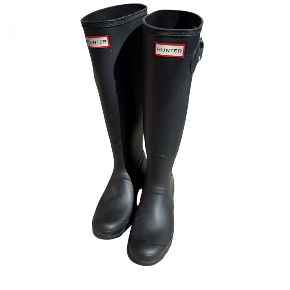 Hunter Original Tall Matte Rain Boots Black Women’s Size 10 / EU 42
